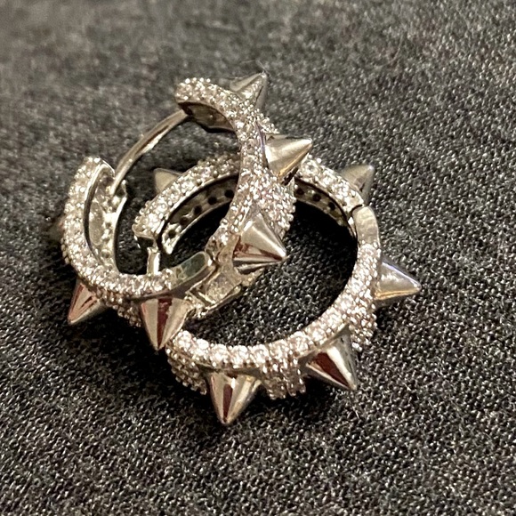 The Too Cool for School Sterling silver stud huggie earrings - Picture 8 of 11